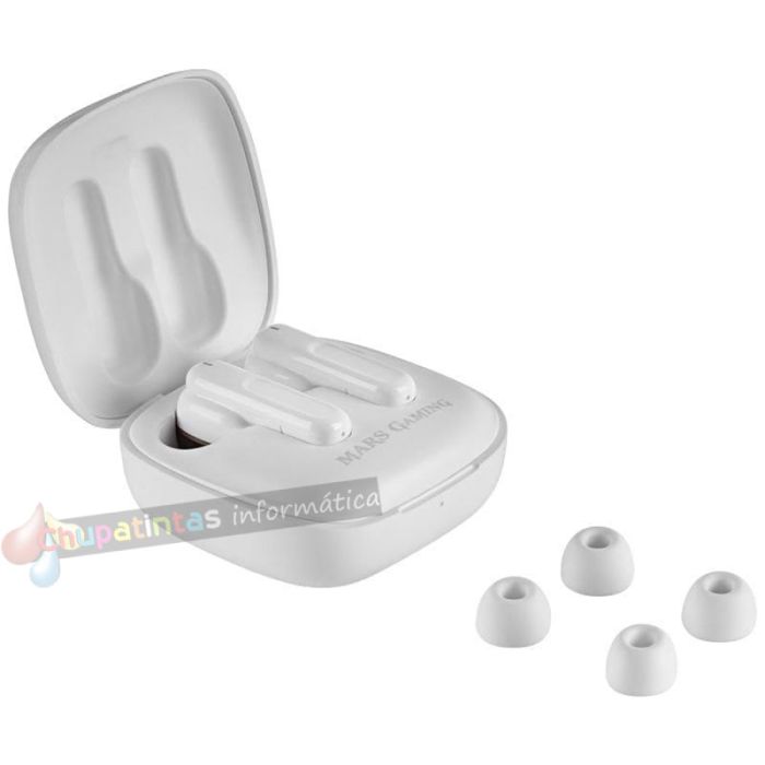 Mars Gaming MHIB Auriculares Gaming - Bluetooth 5.1 TWS - hasta 16h - Táctiles - Cancelación de Ruido - IPX4 - Color Blanco-3