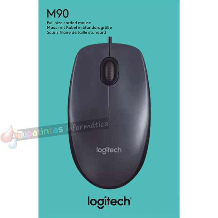 Logitech M90 Ratón USB 1000dpi - 3 Botones - Uso Ambidiestro - Color Negro-5