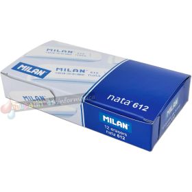 Milan Nata 612 Goma de Borrar Biselada - Plástico - Suave - No Abrasiva - Color Blanco-3