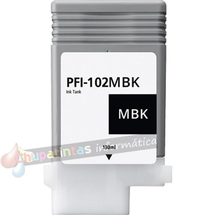 Canon PFI102 Negro Mate Cartucho de Tinta Pigmentada Genérico - Reemplaza 0894B001