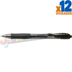 Pilot Bolígrafo de Gel G2 Rollerball Retráctil - Recargable - Punta de Bola Redonda 0.7mm -  Grip Ergonómico - Color Negro-1