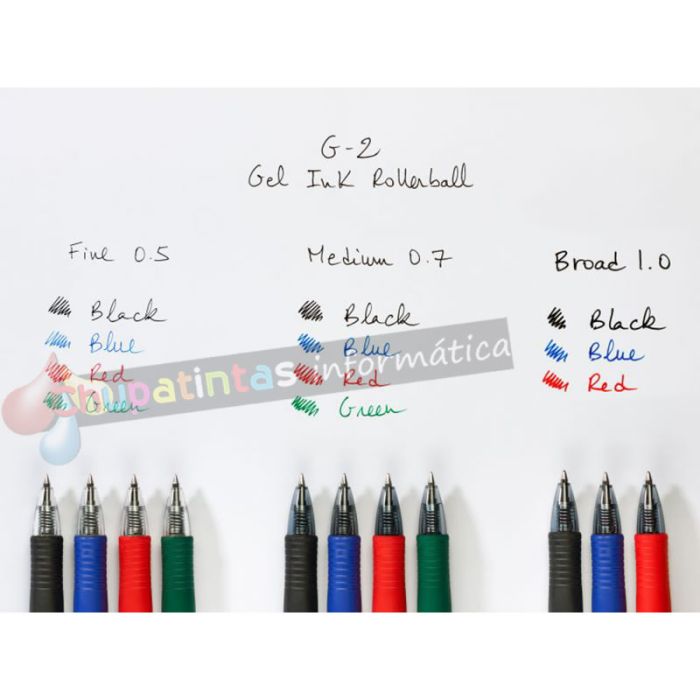 Pilot Boligrafo de Gel G2 Rollerball Retractil - Recargable - Punta de Bola Redonda 0.7mm - Trazo 0.32mm - Grip Ergonomico - Color Verde