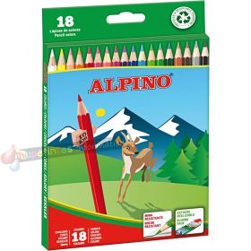 Alpino Pack de 18 Lápices de Colores Hexagonales - Mina de 3mm Resistente a la Rotura - Colores Vivos y Brillantes Surtido-1