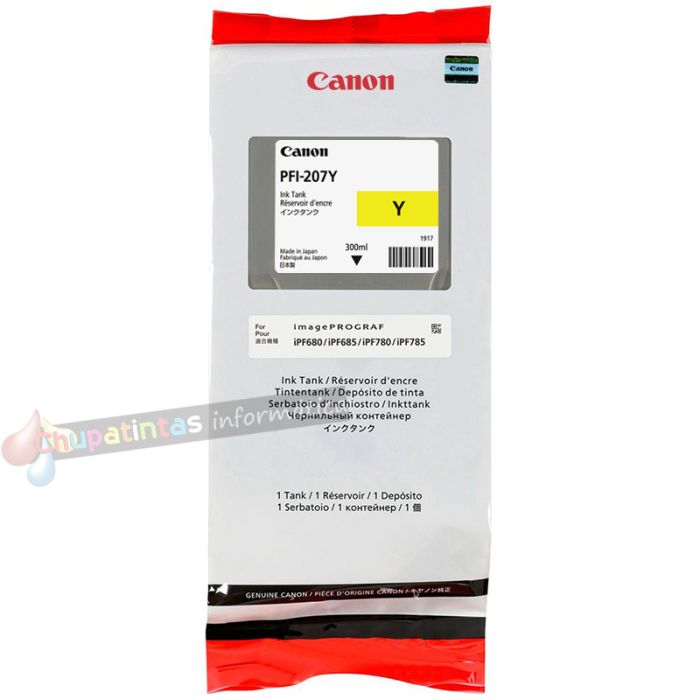 Canon PFI207 Amarillo Cartucho de Tinta Original - PFI207Y/8792B001-1