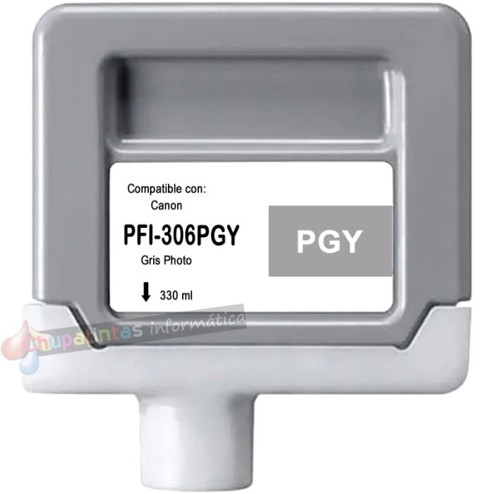 Canon PFI306 Gris Foto Cartucho de Tinta Pigmentada Genérico - Reemplaza PFI306PGY/6667B001