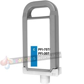 Canon PFI707/PFI307 Cian Cartucho de Tinta Pigmentada Genérico - Reemplaza 9822B001/9812B001