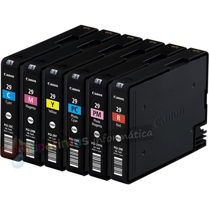 Canon PGI29 Pack de 6 Cartuchos de Tinta Originales - 4873B005-2