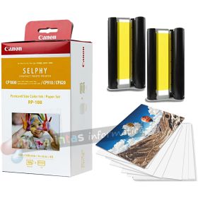 Canon RP-108 Value Pack Original - 2x Kits de Tinta de 54 Impresiones - 108 Hojas de Papel Foto 100x148 mm (4x6”)-3