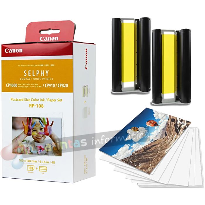 Canon RP-108 Value Pack Original - 2x Kits de Tinta de 54 Impresiones - 108 Hojas de Papel Foto 100x148 mm (4x6”)-3