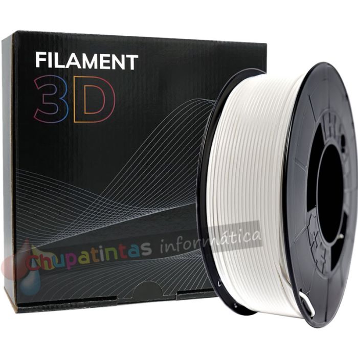 Filamento 3D PETG - Diámetro 1.75mm - Bobina 1kg - Color Blanco