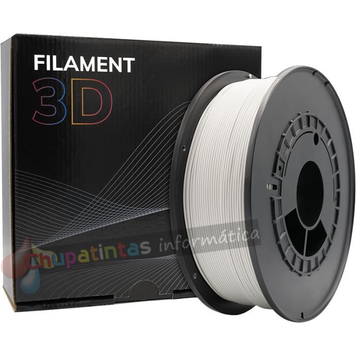 Filamento 3D PLA - Diámetro 1.75mm - Bobina 1kg - Color Gris Claro