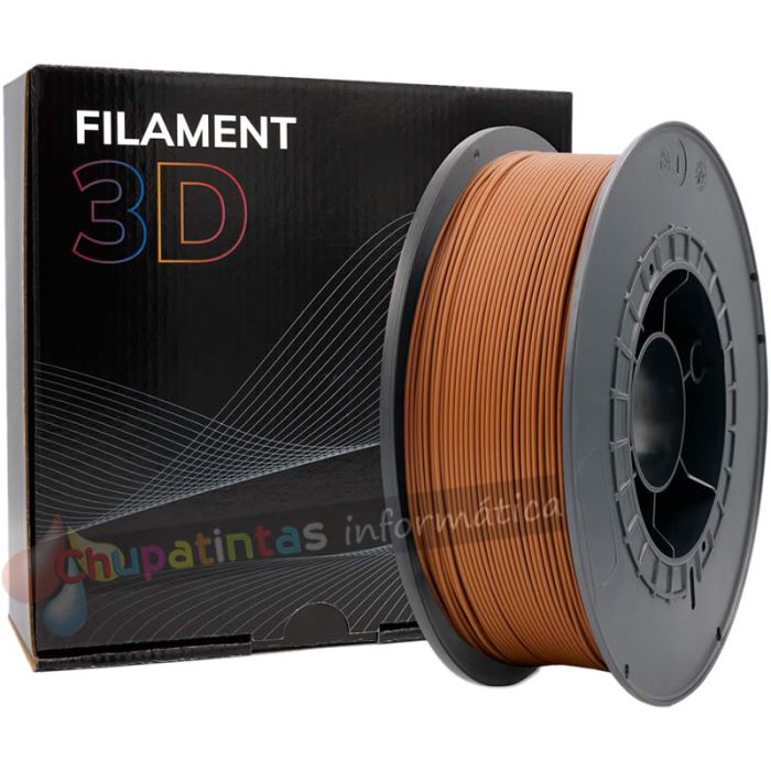 Filamento 3D PLA - Diámetro 1.75mm - Bobina 1kg - Color Marrón