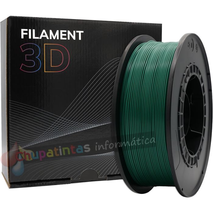 Filamento 3D PLA - Diámetro 1.75mm - Bobina 1kg - Color Verde Oscuro