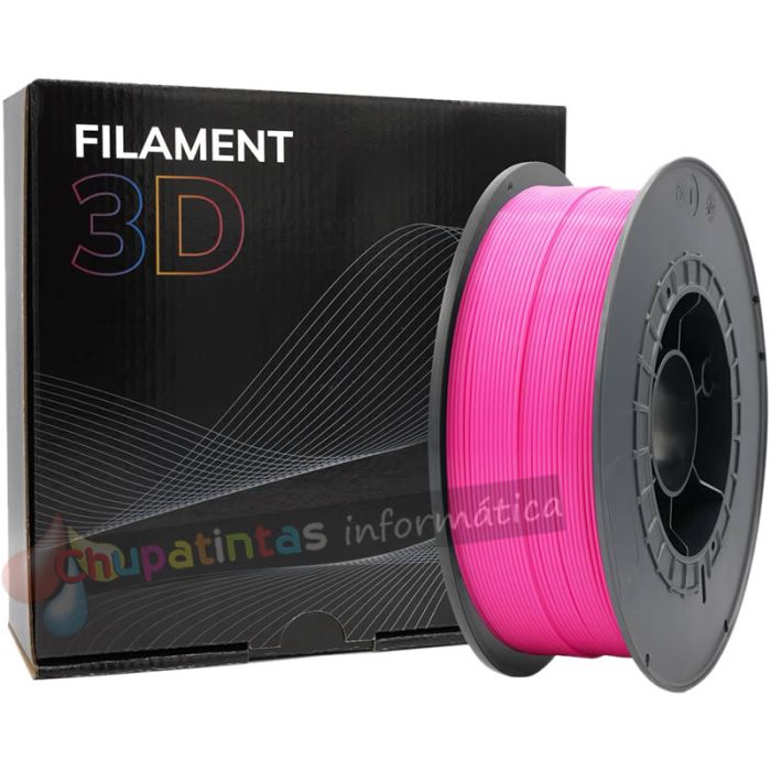 Filamento 3D PLA - Diámetro 1.75mm - Bobina 1kg - Color Rosa Fluorescente