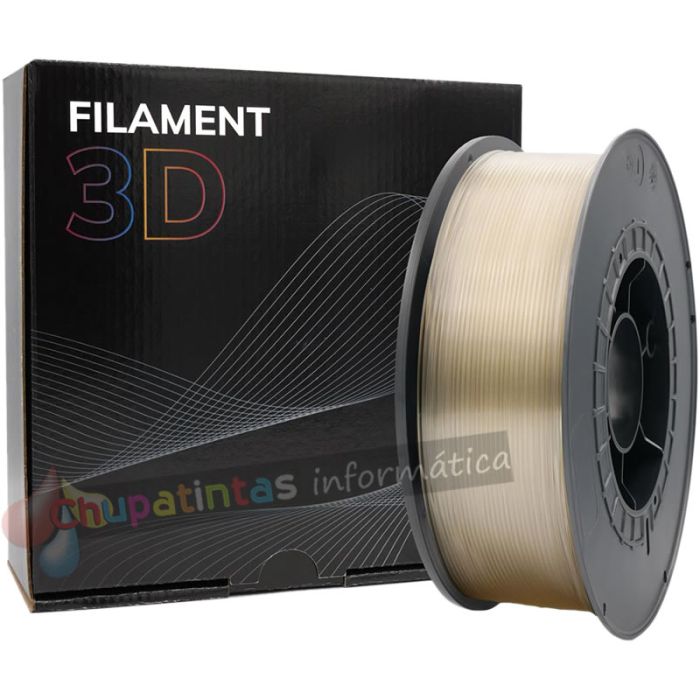 Filamento 3D PLA - Diámetro 1.75mm - Bobina 1kg - Color Transparente