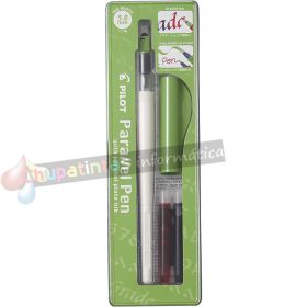 Pilot Pack de Pluma Estilográfica Parallel Pen 3.8mm - 2 Recargas, Kit Limpieza Interior y Exterior - Negro/Rojo-1
