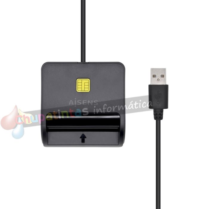 Aisens Lector de Tarjeta Inteligente DNI - ASCR-SN01-BK - Color Negro-2