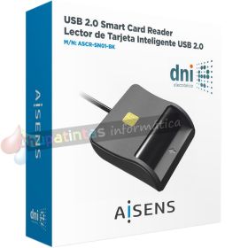 Aisens Lector de Tarjeta Inteligente DNI - ASCR-SN01-BK - Color Negro-3