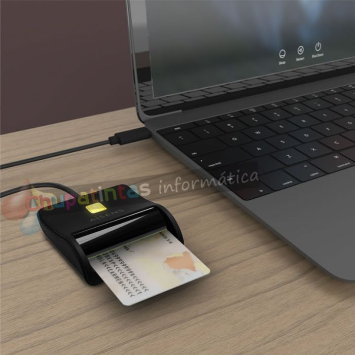 Aisens Lector de Tarjeta Inteligente DNI - USB-C -ASCR-SN03-BK - Color Negro-4