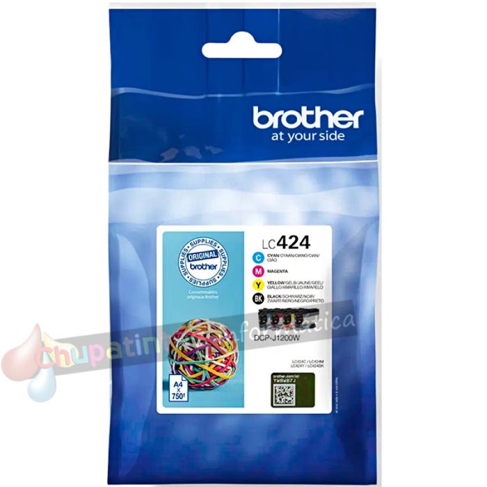 Brother LC424 Pack de 4 Cartuchos de Tinta Originales - LC424VAL-3
