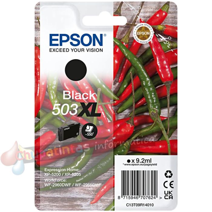 Epson 503XL Negro Cartucho de Tinta Original - C13T09R14010-1