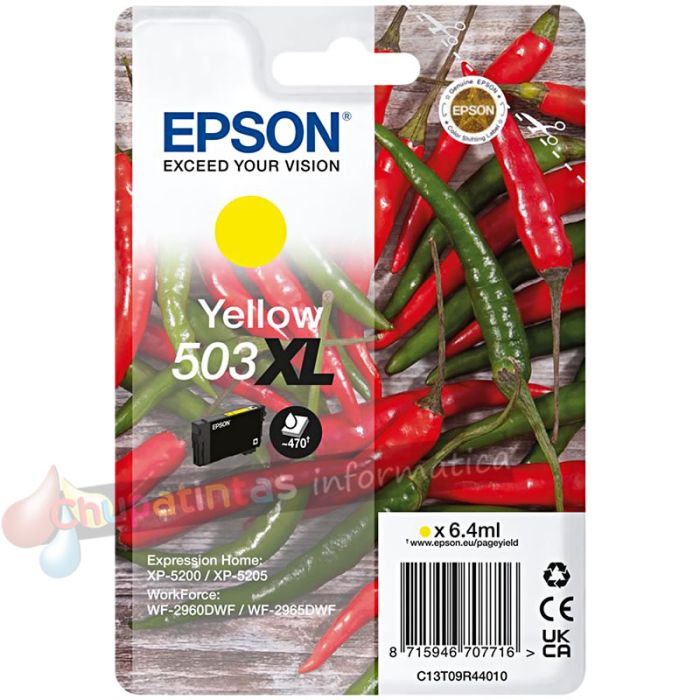 Epson 503XL Amarillo Cartucho de Tinta Original - C13T09R44010-1