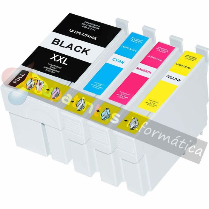 Epson T2716 (27XL)Pack Ahorro 4 Cartuchos de Tinta Genéricos: T2711+T2712+T2713+T2714-1