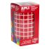 Apli Gomets Cuadrados Rojos - Tamaño 10x10mm - 59 Hojas Pretroqueladas - 6372 Gomets por Rollo - Adhesivo Base Agua - Cumple Normas EN-71 y FSC