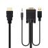 Nanocable Cable Conversor HDMI a VGA+Jack3.5+USB-A 1.8m - Color Negro