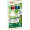 Edding 22 EcoLine Pack de 4 Rotuladores Permanentes - Punta Biselada - Trazo entre 1 y 5mm - 90% de Plastico Reciclado - Colores Surtidos