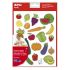Apli Bolsa de Gomets Tematicos Frutas y Verduras - 69 Gomets - Adhesivo Removible - Ilustraciones Divertidas - Adhesivo Base Agua - Libre de Disolventes - Coloridos