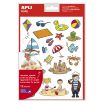 Apli Gomets Tematicos la Playa - 264 Gomets en 12 Hojas - Ilustraciones de Animales y Objetos de la Playa - Adhesivo Removible - Ideal para Escuelas - Adhesivo Base Agua - Libre de Disolventes - Colorido