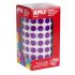 Apli Gomets Redondos Lila Ø 10.5mm - 59 Hojas Pretroqueladas - 5192 Gomets por Rollo - Ideal para Escuelas y Talleres Infantiles