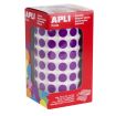 Apli Gomets Redondos Lila Ø 10.5mm - 59 Hojas Pretroqueladas - 5192 Gomets por Rollo - Ideal para Escuelas y Talleres Infantiles