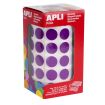 Apli Gomets Redondos Lila Ø 15mm - 59 Hojas Pretroqueladas - 2832 Gomets por Rollo - Adhesivo Base Agua - Normas EN-71 y FSC - Desarrollo de Psicomotricidad Fina