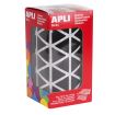 Apli Gomets Triangulares Negros - Tamaño 20 x 20 x 20mm - Adhesivo Permanente - 2832 Gomets por Rollo - Ideal para Escuelas y Talleres Infantiles