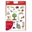Apli Bolsa de Gomets Tematicos la Primavera - 66 Gomets en 3 Hojas - Adhesivo Removible - Ilustraciones Educativas - Adhesivo Base Agua - Libre de Disolventes - Coloridos