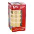 Apli Gomets Redondos Oro Metalizado - Ø 15mm - 2832 Gomets por Rollo - Adhesivo Permanente - Ideal para Escuelas y Talleres Infantiles