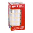 Apli Gomets Redondos Plata Metalizado Ø 15mm - 59 Hojas Pretroqueladas - 2832 Gomets por Rollo - Desarrolla Psicomotricidad Fina