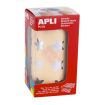 Apli Gomets Estrella Plata Metalizado - Tamaño 19.5mm - 1416 Gomets por Rollo - Adhesivo Base Agua - Normas EN-71 y FSC