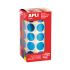 Apli Gomets Redondos Azul Metalizado Ø 20mm - 59 Hojas Pretroqueladas - 1770 Gomets por Rollo - Ideal para Escuelas y Talleres Infantiles - Cumple Normas EN-71 y FSC