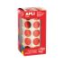 Apli Gomets Redondos Ø 20mm Rojo Metalizado - 59 Hojas Pretroqueladas - 1770 Gomets por Rollo - Ideal para Actividades Creativas con Niños - Normas EN-71 y FSC - Adhesivo Base Agua - Materiales 100% Reciclables