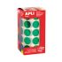 Apli Gomets Redondos Ø 20mm Verde Metalizado - 59 Hojas Pretroqueladas - Adhesivo Permanente - Normas EN-71 y FSC - Adhesivo Base Agua - Materiales Reciclables