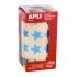 Apli Gomets Estrella Azul Metalizado - Tamaño 19.5mm - Adhesivo Permanente - 1416 Gomets por Rollo - Ideal para Actividades Creativas con Niños