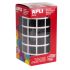 Apli Gomets Cuadrados Negros - 15 x 15mm - 59 Hojas Pretroqueladas - 2832 Gomets por Rollo - Ideal para Escuelas y Talleres Infantiles - Normas EN-71 y FSC - Adhesivo Base Agua - Materiales 100% Reciclables