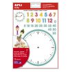 Apli Gomets Tematicos las Horas - 360 Gomets en 12 Hojas - Ayuda en el Aprendizaje de las Horas y Habilidades Motoras - Adhesivo Removible - Ideal para Escuelas - Adhesivo Base Agua - Libre de Disolventes - Colorido