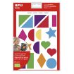 Apli Gomets Tematicos Formas Geometricas xL - 2 Hojas A4 (64 Gomets) - Desarrollados con Educadores - Adhesivo Removible - Tamaño xL sin Borde - Adhesivo Base Agua - Libre de Disolventes - Colorido