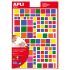 Apli Gomets Cuadrados Adhesivo Removible - Tamaños Surtidos - 732 Gomets por Bolsa - Desarrollo de Habilidades y Creatividad - Normas de Calidad y Seguridad - Colores Variados