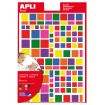 Apli Gomets Cuadrados Adhesivo Removible - Tamaños Surtidos - 732 Gomets por Bolsa - Desarrollo de Habilidades y Creatividad - Normas de Calidad y Seguridad - Colores Variados