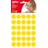 Apli Gomets Redondos Ø 20mm - 180 Unidades en 6 Hojas - Adhesivo Permanente - Desarrollo de Habilidades y Creatividad - Color Amarillo